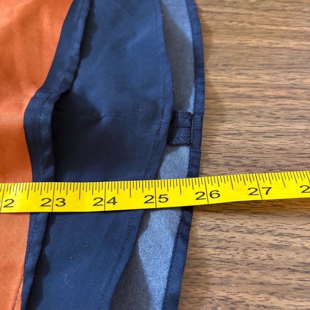 Banana Republic Navy Blue & Orange Striped Peplum Top 2 - Picture 9 of 9